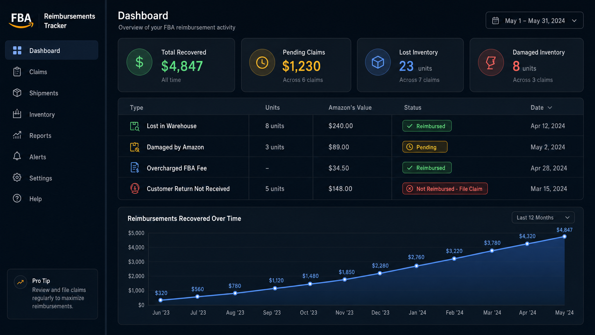 Mission Control Reimbursements Tracker